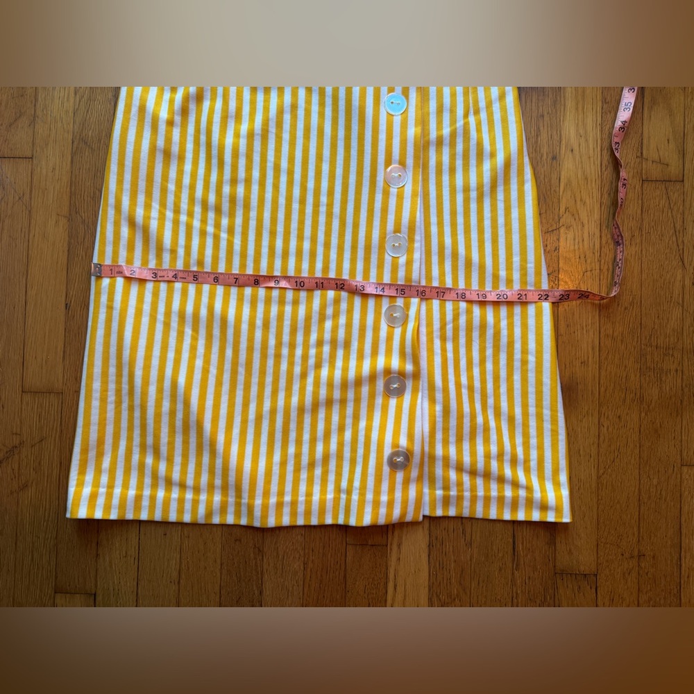 60s Vintage Yellow and White Striped Dress - Picture 9 of 10